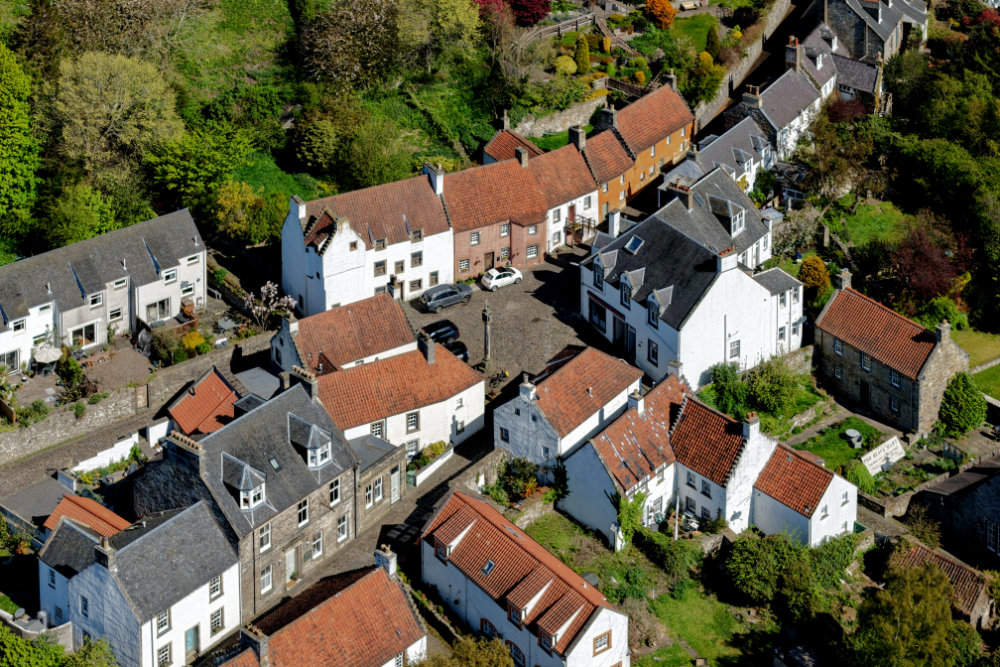 Culross Palace and Town House, Fife, aerial photograph