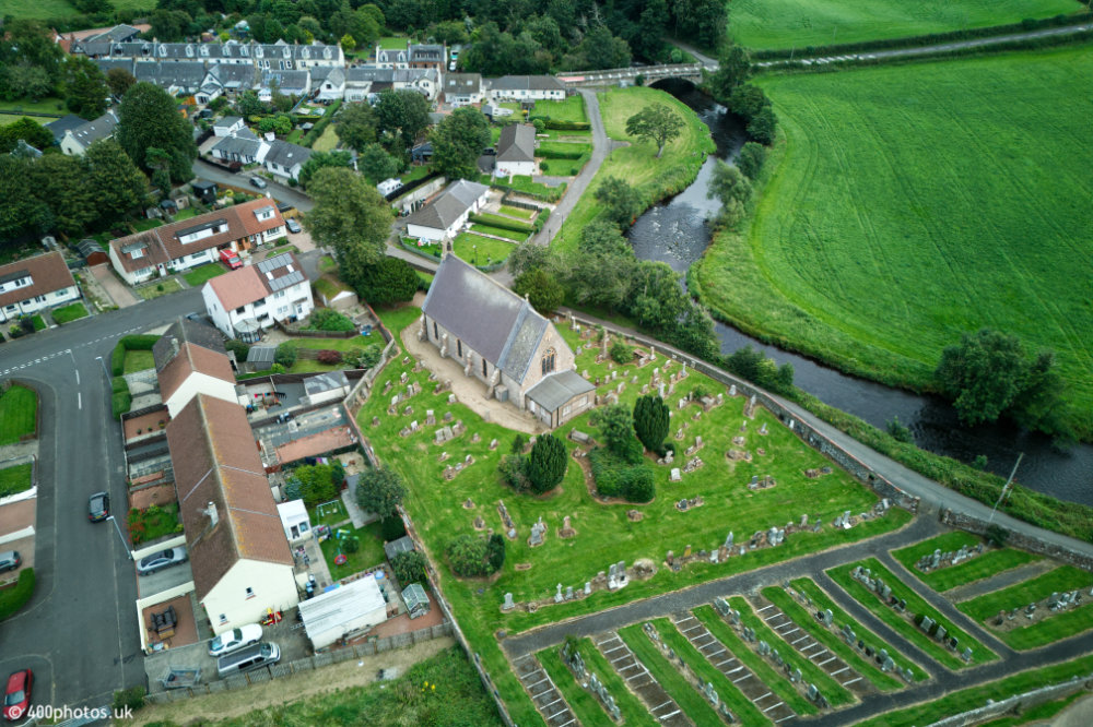 Dalrymple Church, East Ayrshire - aerial photograph