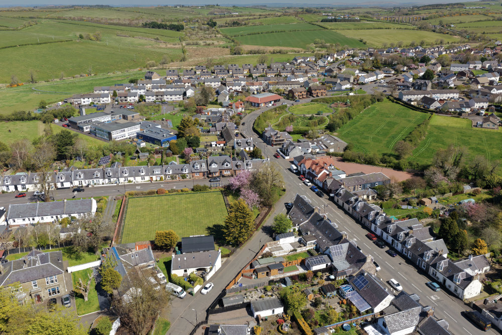 Dalrymple Church, East Ayrshire, aerial photograph