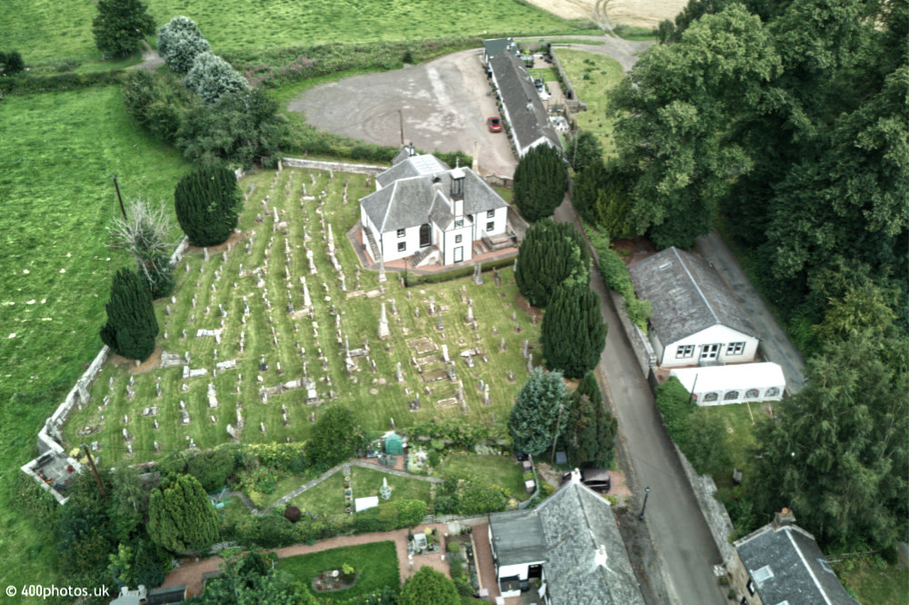 Dalserf Church, Clyde Valley, Lanarkshire, aerial photograph