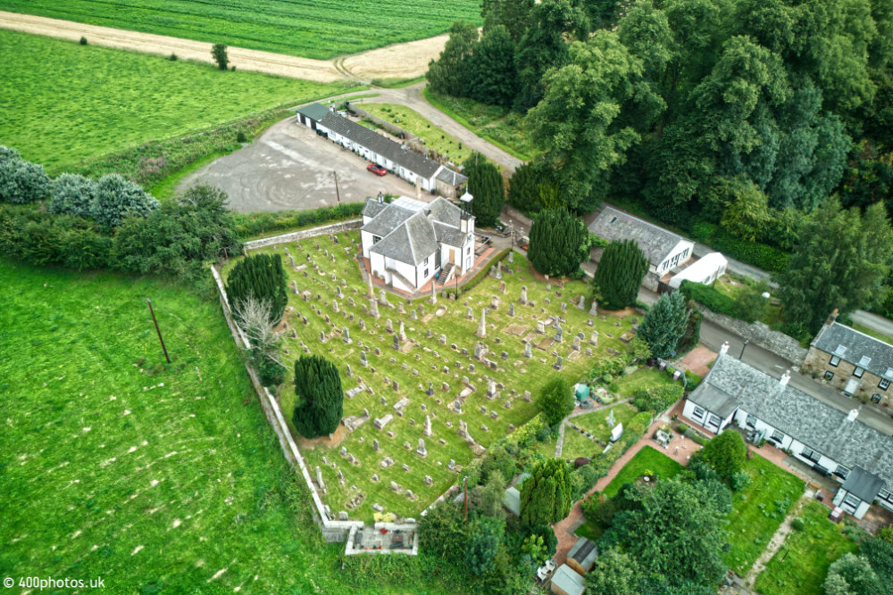 Dalserf Church, Clyde Valley, Lanarkshire - aerial photograph