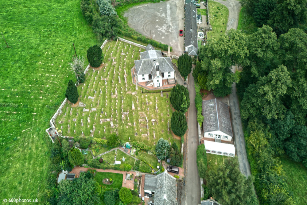 Dalserf Church, Clyde Valley, Lanarkshire, aerial photograph