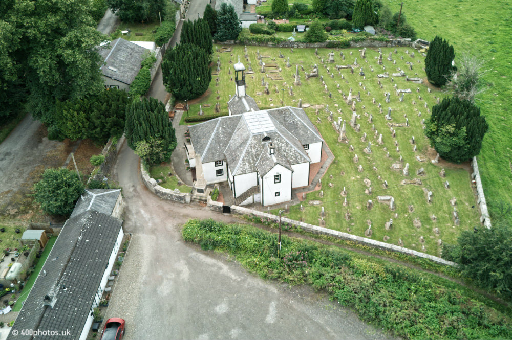 Dalserf Church, Clyde Valley, Lanarkshire, aerial photograph