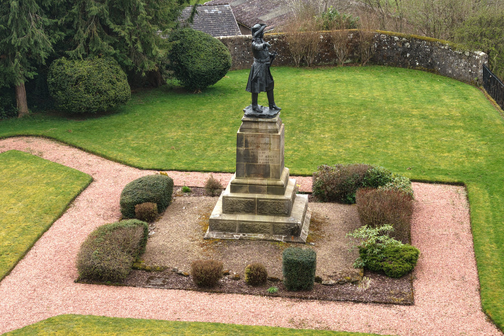 Cameronians regimental memorial, Douglas, South Lanarkshire, aerial photograph