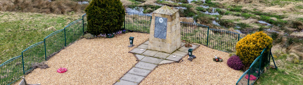 Cameronians regimental memorial, Douglas, South Lanarkshire, aerial photograph