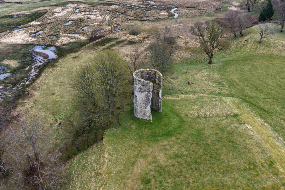 Douglas Castle, South Lanarkshire, aerial photograph