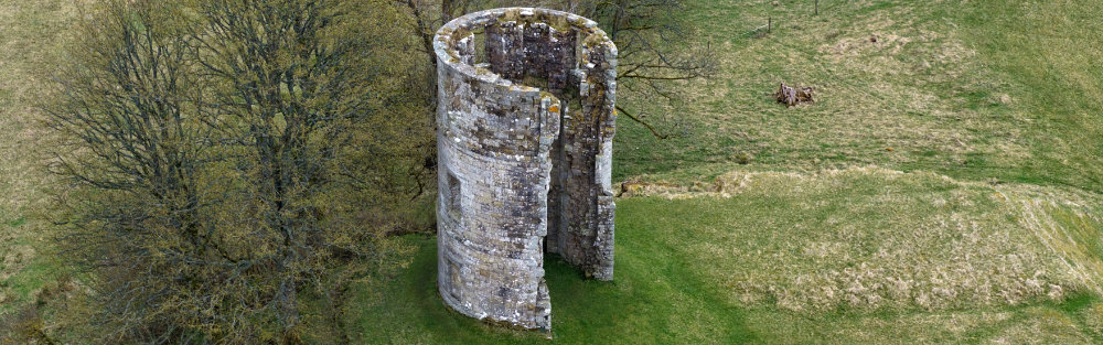 Douglas Castle, South Lanarkshire, aerial photograph