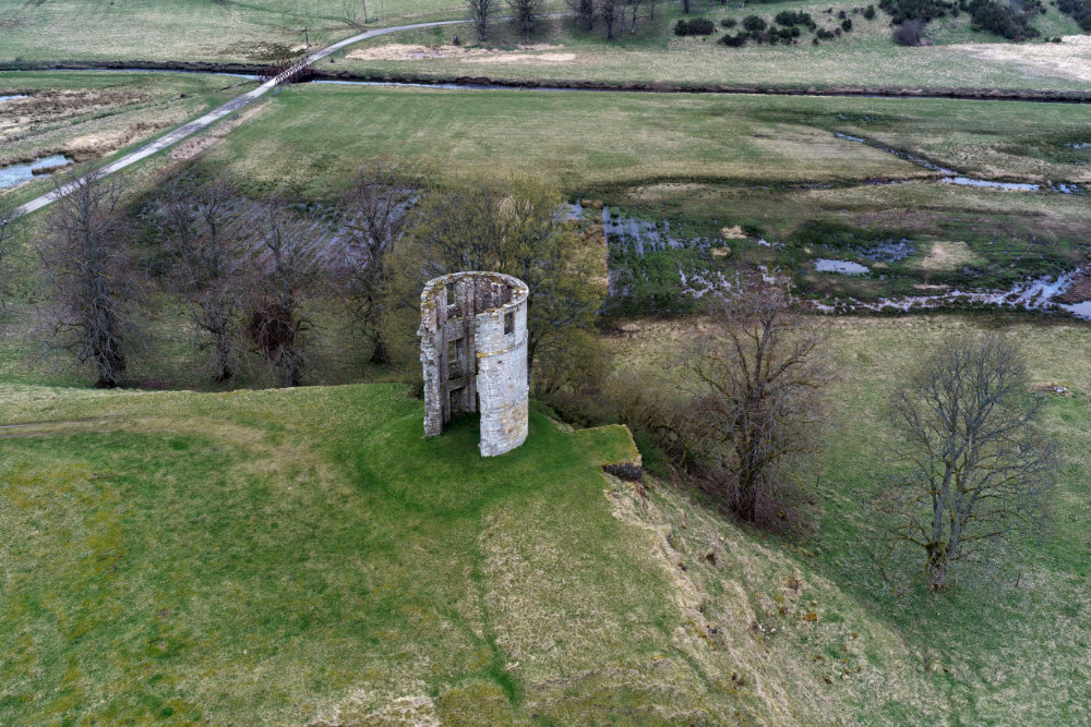 Douglas Castle, South Lanarkshire, aerial photograph