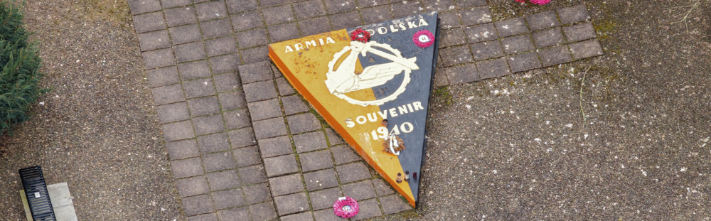 Polish war memorial, Douglas, South Lanarkshire, aerial photograph