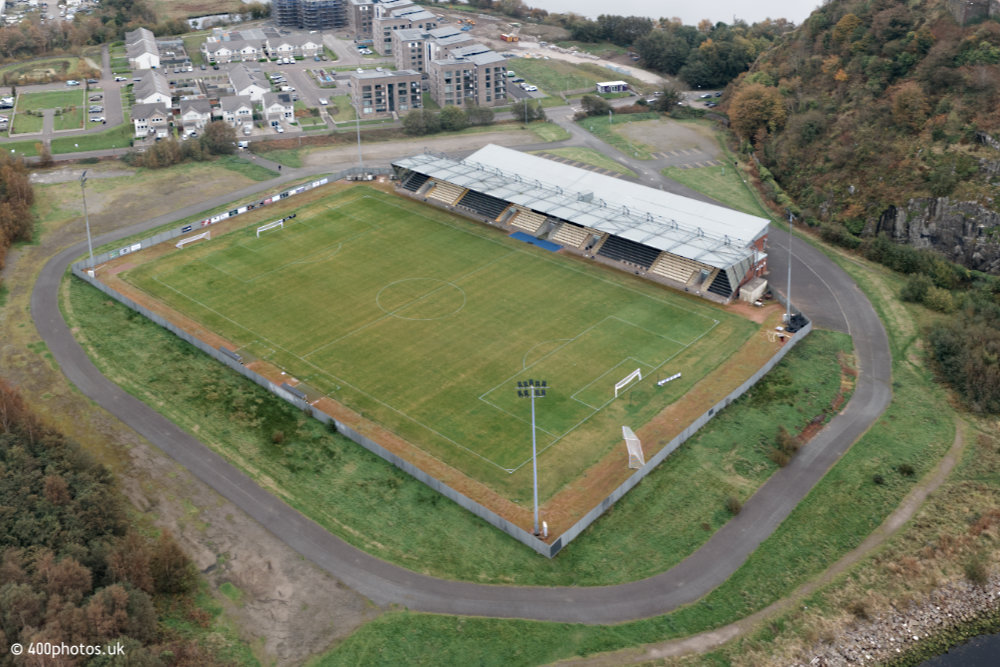 Dumbarton Football Club, The Rock, Dunbartonshire, aerial photograph