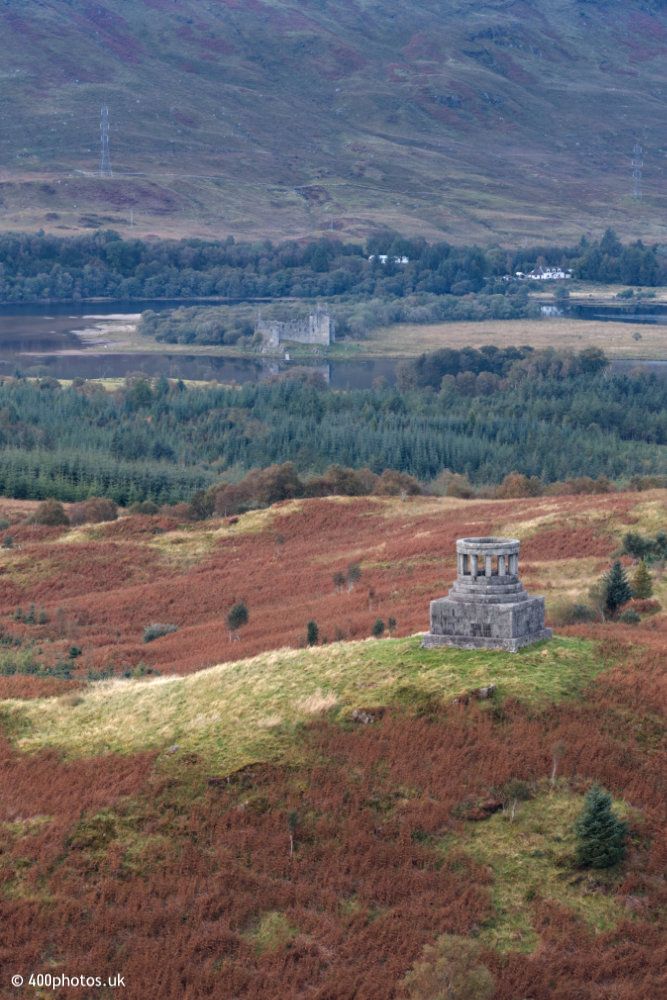 Duncan Ban  MacIntyre Monument, Dalmally, Argyll, aerial photograph