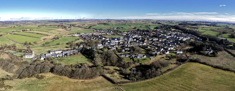 Dunlop Village and Church, North Ayrshire, aerial photograph