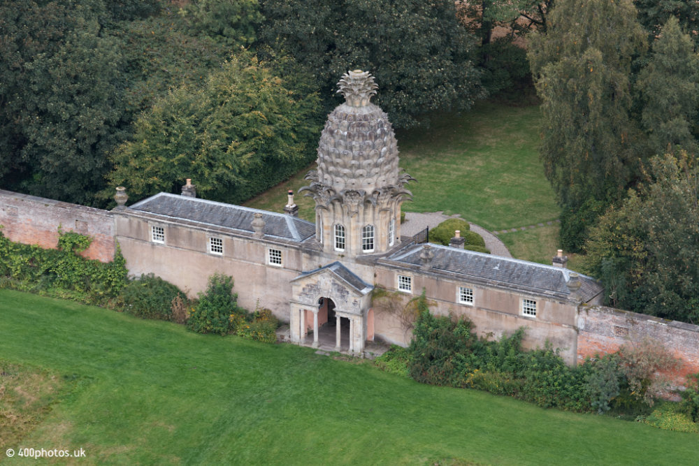 Dunmore Pineapple, Airth, Stirling, aerial photograph