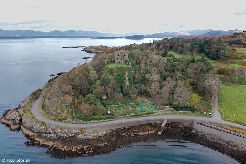 Dunollie Castle, Oban, Argyll and Bute, aerial photograph