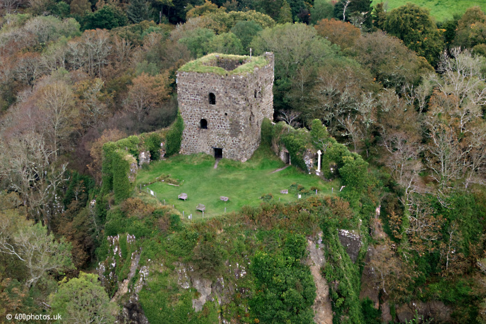 Dunollie Castle, Oban, Argyll and Bute, aerial photograph