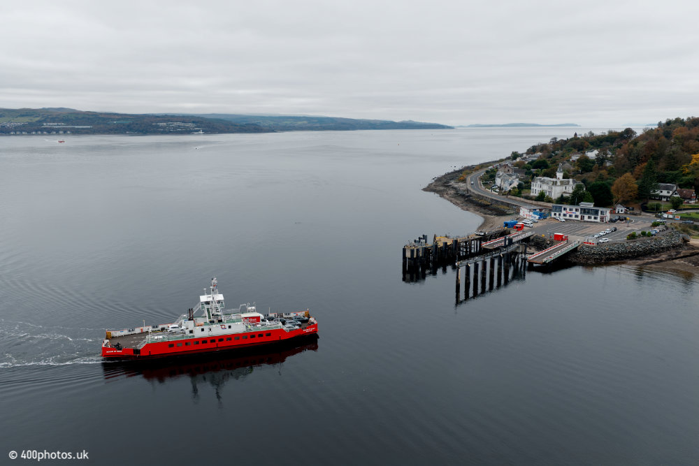 Dunoon Ferry Terminal, Hunter's Quay, Argyll, aerial photograph