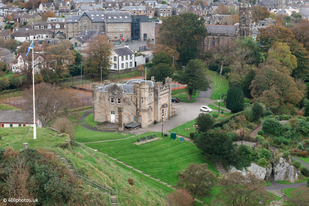 Highland Mary Sculpture, Dunoon, Argyll, aerial photograph