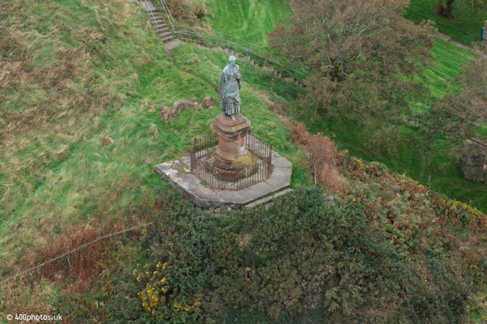 Highland Mary Sculpture, Dunoon, Argyll, aerial photograph