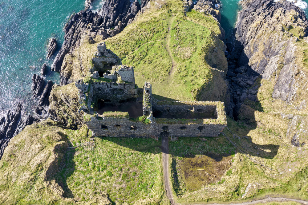 Dunskey Castle, near Portpatrick, aerial photograph