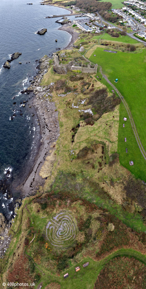 Dunure Castle, south Ayrshire, aerial photograph