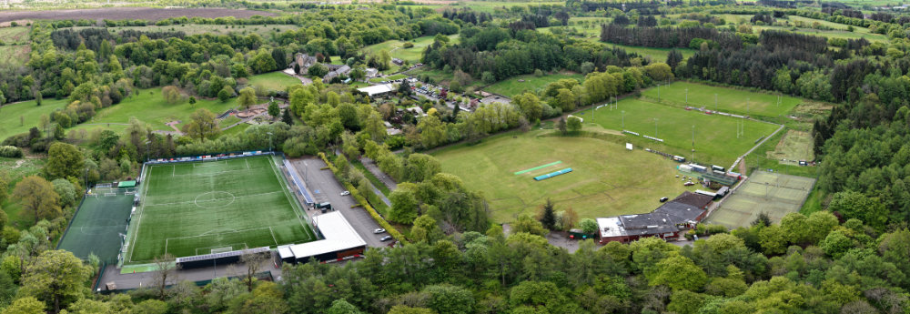 The home ground of East Kilbride F.C., East Kilbride, aerial photograph