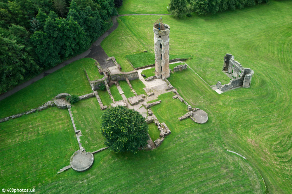 Eglinton Castle, Kilwinning, Irvine, Ayrshire, aerial photograph