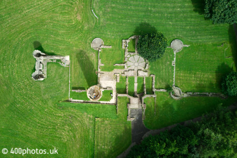 Eglinton Castle, Kilwinning, Irvine, Ayrshire, aerial photograph