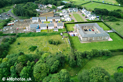 Eglinton Castle, Kilwinning, Irvine, Ayrshire, aerial photograph