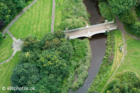 Eglinton Castle, Kilwinning, Irvine, Ayrshire, aerial photograph