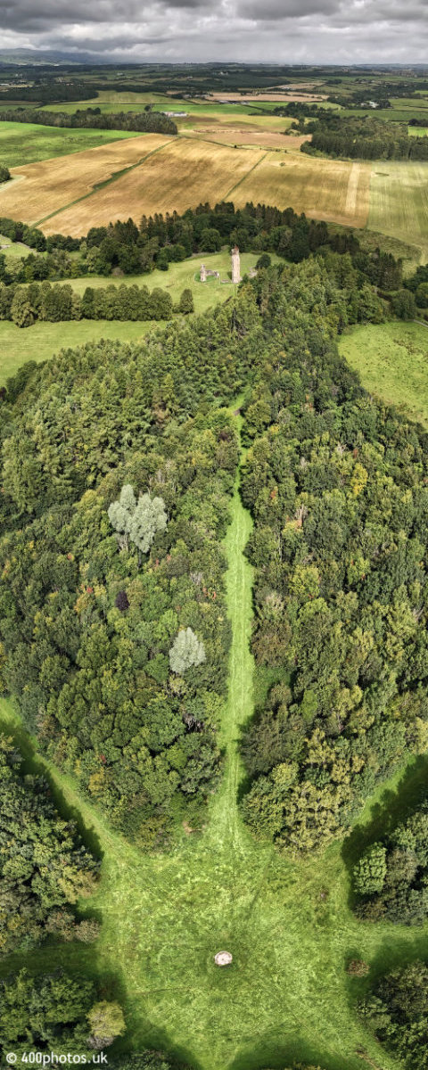 Eglinton Castle, Kilwinning, Irvine, Ayrshire, aerial photograph
