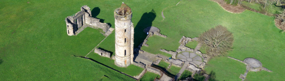 Eglinton Castle, Kilwinning, Irvine, Ayrshire, aerial photograph