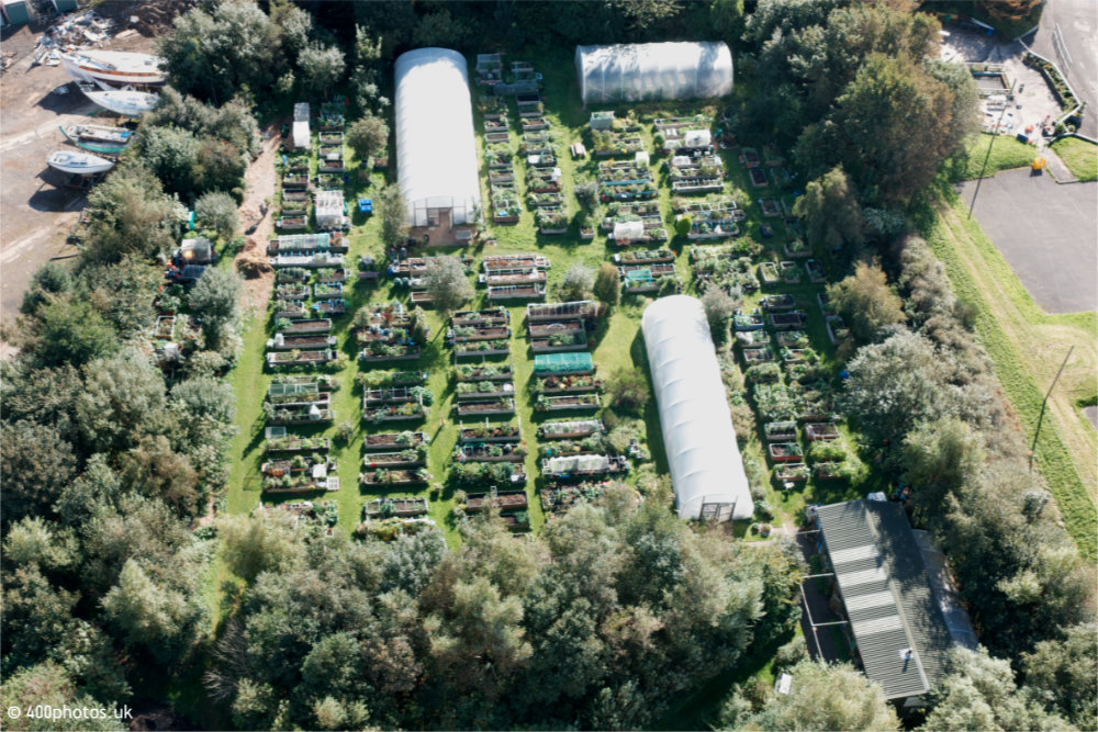 Fairlie Community Gardens, Fairlie, aerial photograph