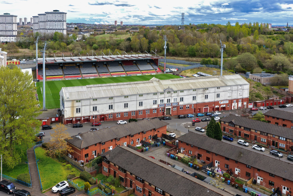 Firhill Stadium, Maryhill, Glasgow, aerial photograph