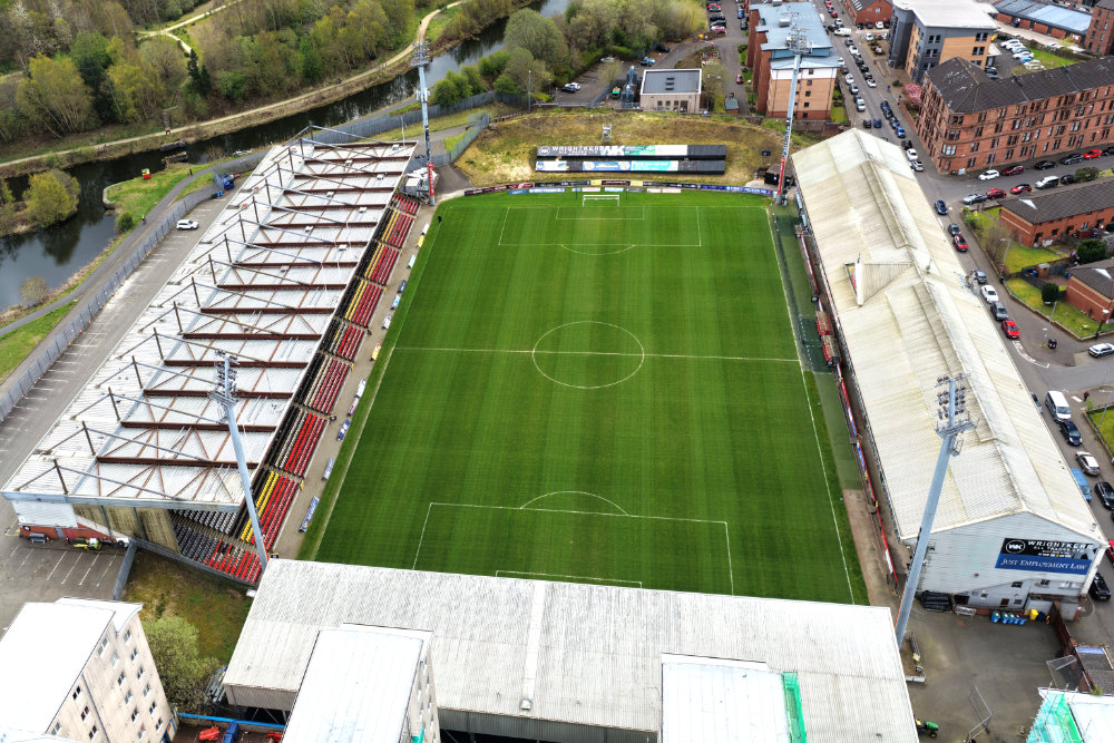Firhill Stadium, Maryhill, Glasgow, licensable aerial photograph