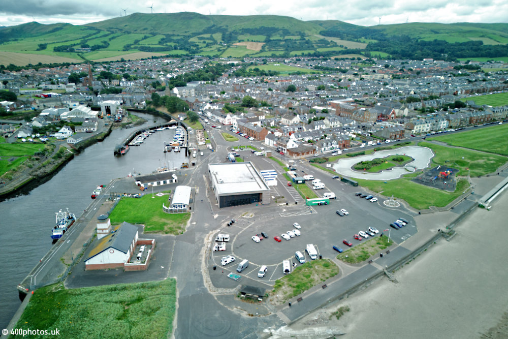 Girvan Harbour, South Ayrshire, aerial photograph