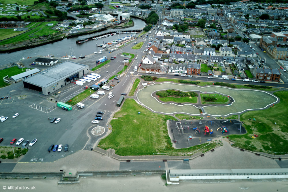 Girvan Harbour, South Ayrshire, aerial photograph