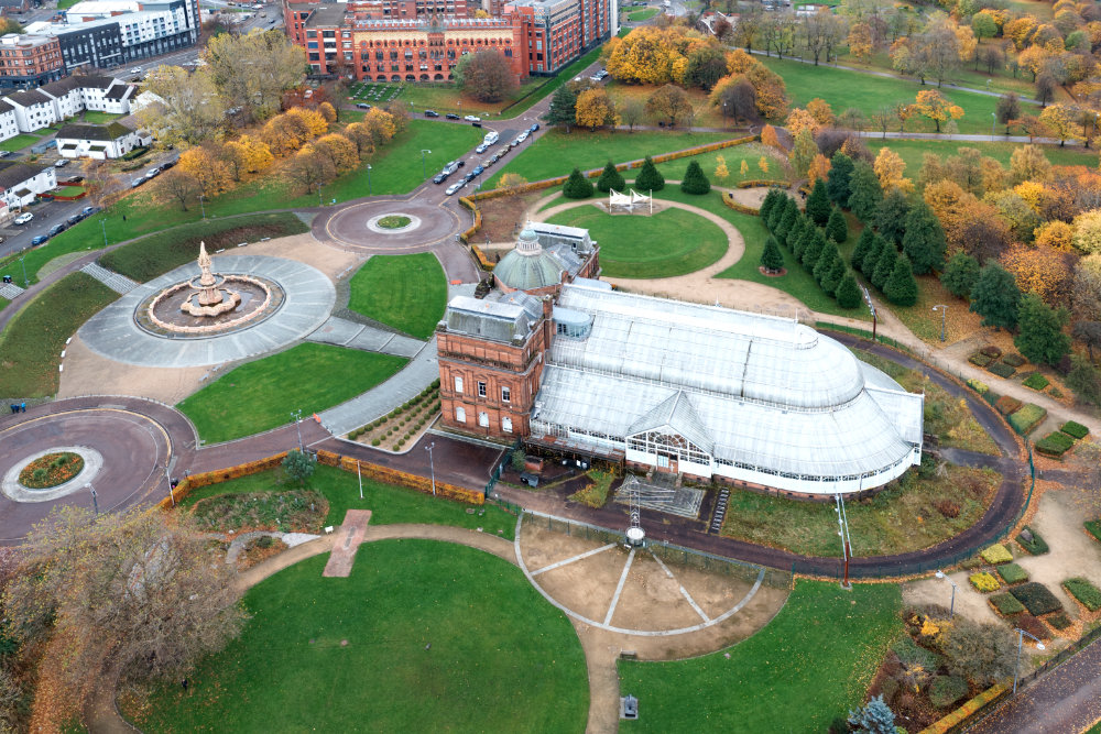 People's Palace, Glasgow Green, aerial photograph