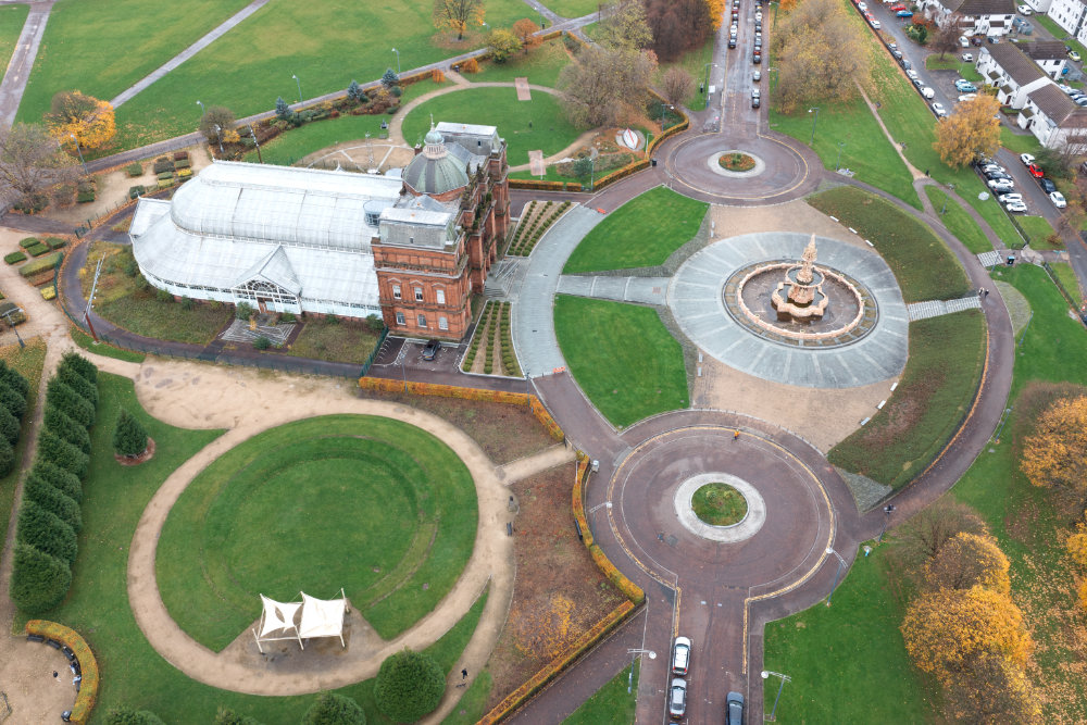 People's Palace, Glasgow Green, aerial photograph