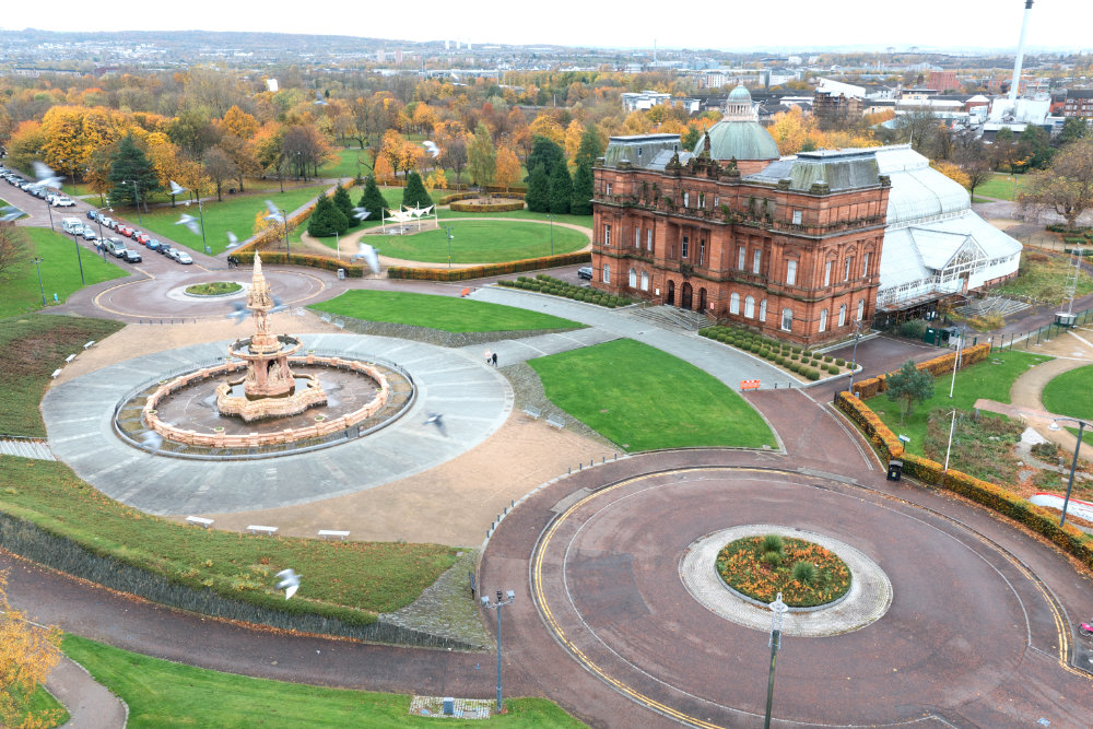 People's Palace, Glasgow Green, aerial photograph