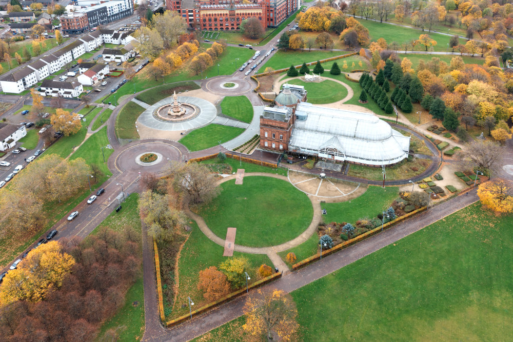 People's Palace, Glasgow Green, aerial photograph