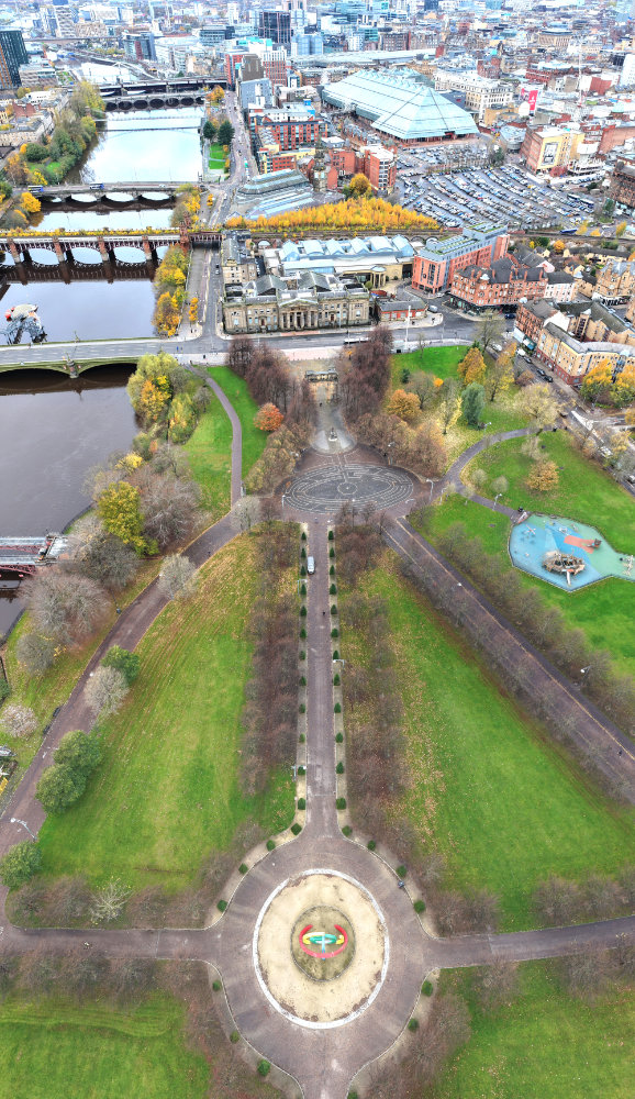 People's Palace, Glasgow Green, aerial photograph