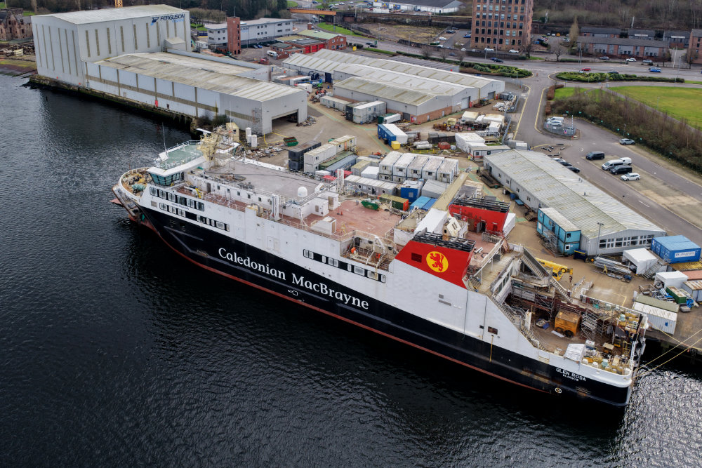 Glen Rosa ferry, Port Glasgow, aerial photograph