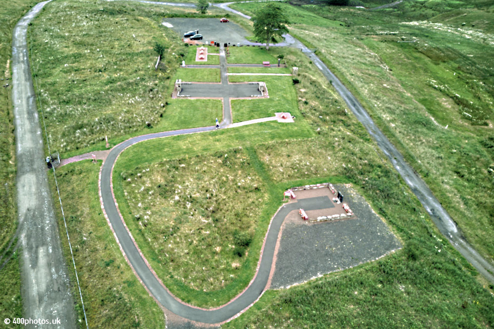 Bill Shankly Memorial, Glenbuck Heritage Village, Ayrshire, aerial photograph