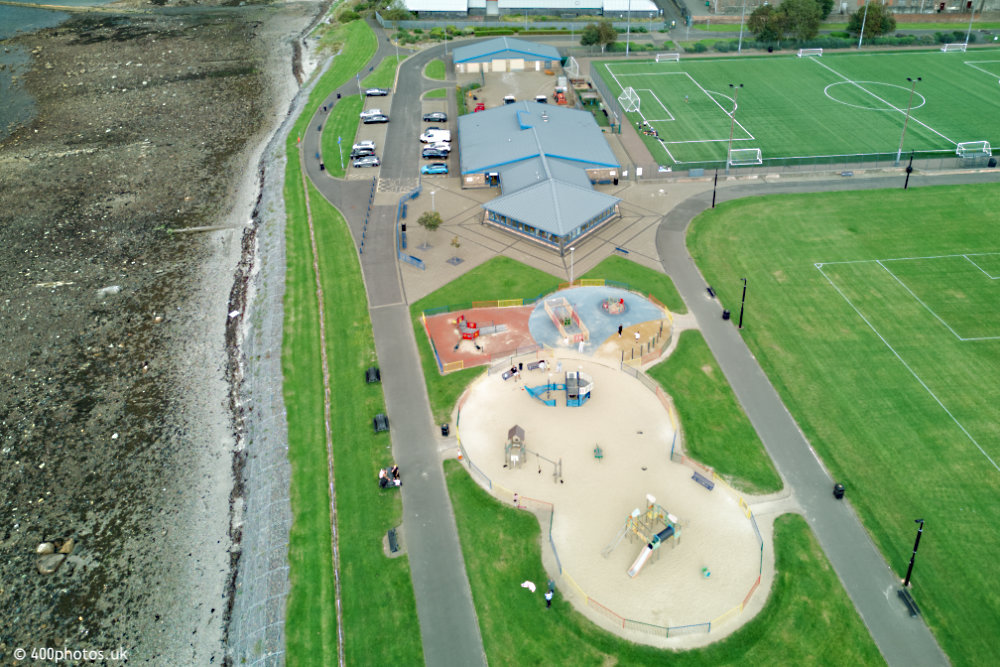 Battery Park, Greenock, Inverclyde, aerial photograph