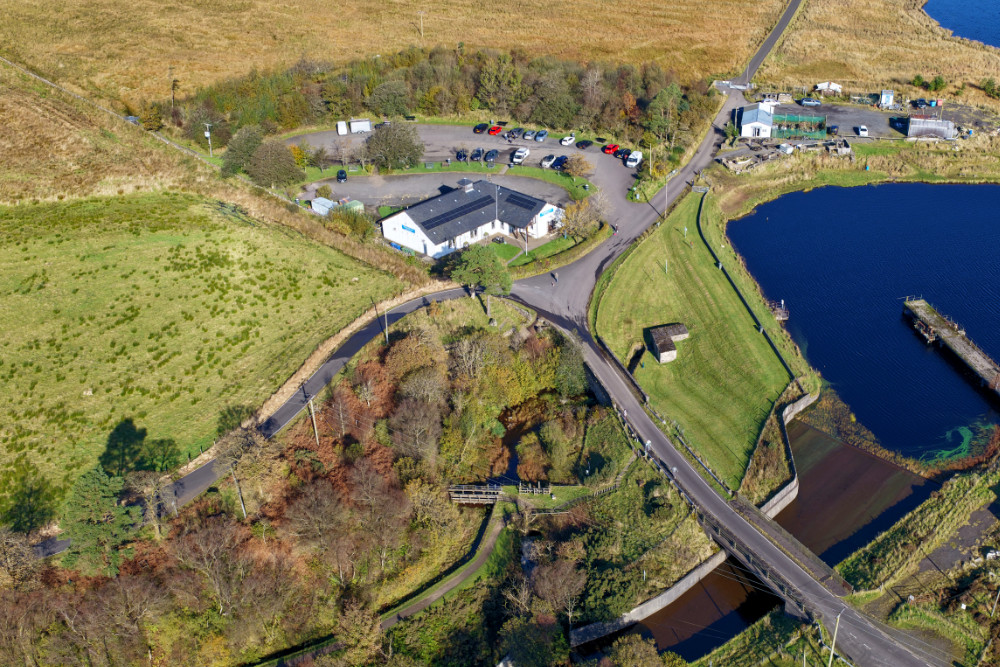 Greenock Cut Centre, Clyde Muirshiel Regional Park,  Inverclyde, Scotland, licensable aerial photograph