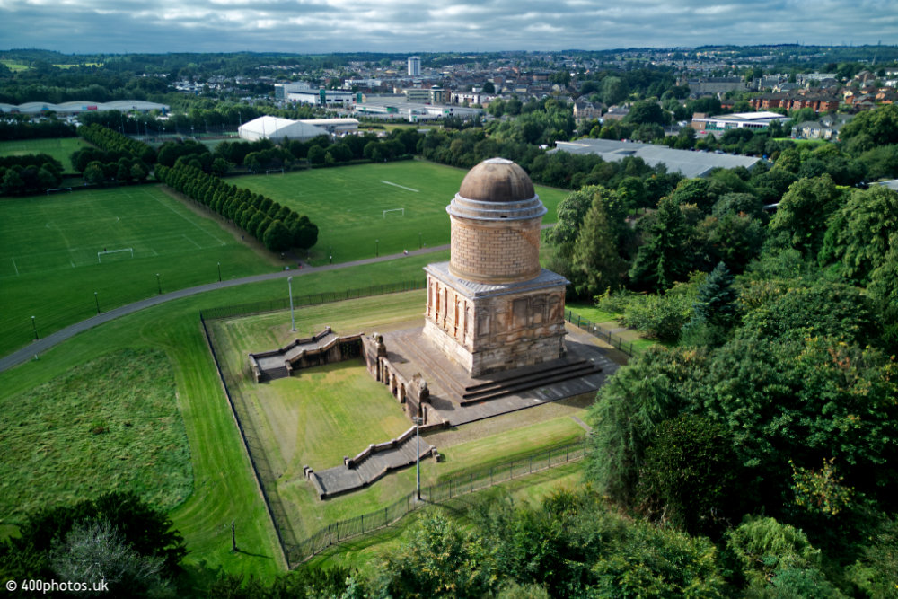 Hamilton Mausoleum, Lanarkshire, aerial photograph