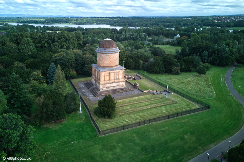Hamilton Mausoleum, Lanarkshire, aerial photograph