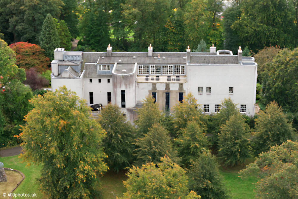 House for an Art Lover, Bellahouston Park, Glasgow, aerial photograph