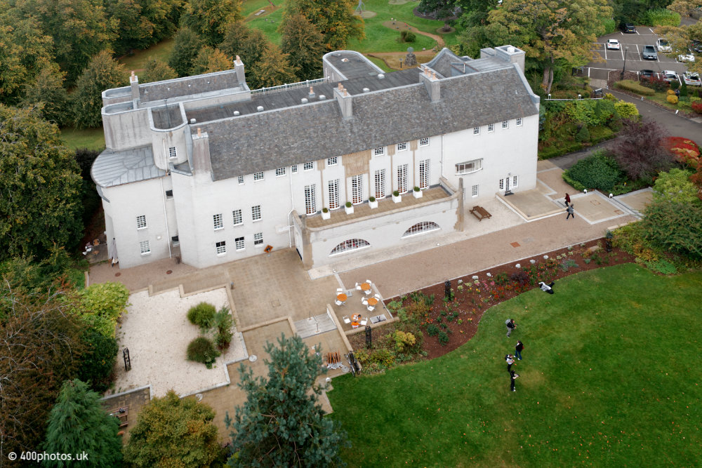 House for an Art Lover, Bellahouston Park, Glasgow, aerial photograph