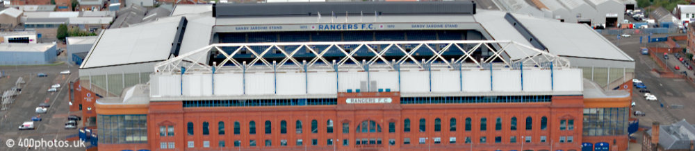 Ibrox Stadium, Glasgow Rangers home ground, aerial photograph
